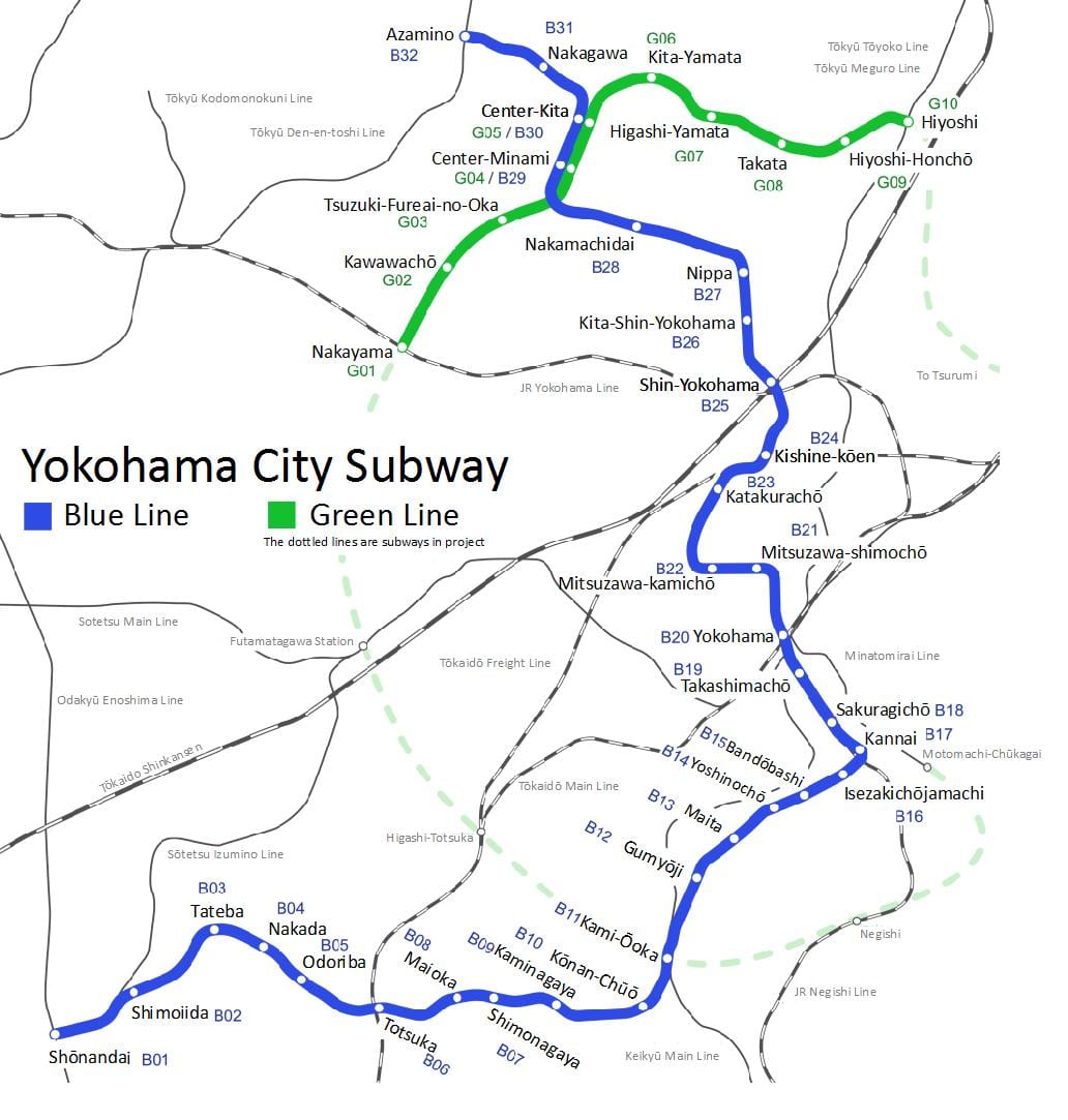 Yokohama metro hartë